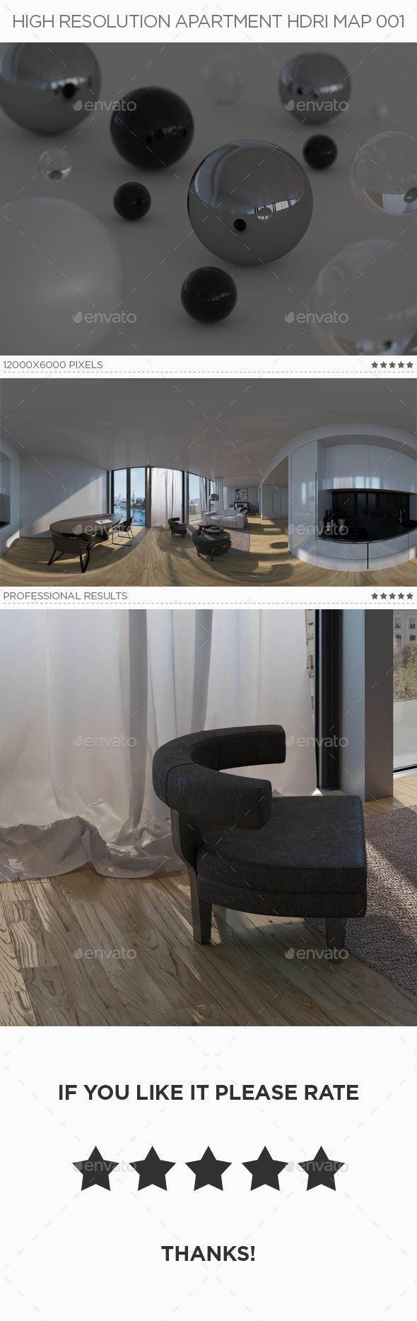 High Resolution Apartment HDRi Map 001 - 3DOcean Item for Sale