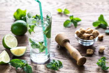 Photodune Glass of mojito with ingredients 18753193