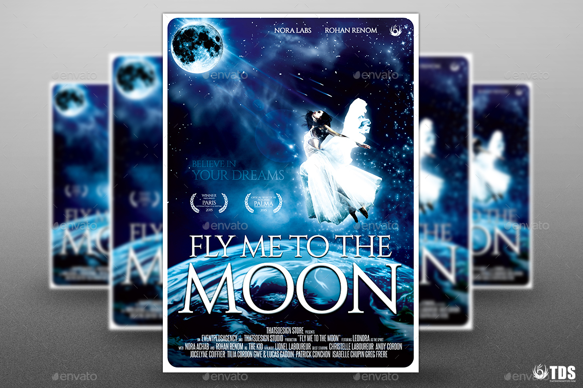 Fly Me To The Moon Movie Poster Template By Lou606 | GraphicRiver