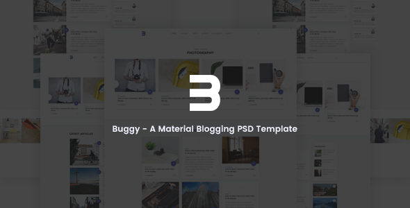 Buggy - Material Blog PSD Template
