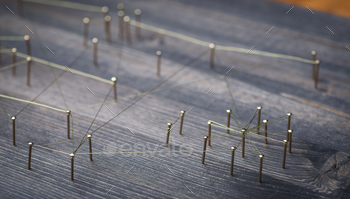 Photodune Web of wires, showing connections between groups and singles 18769993