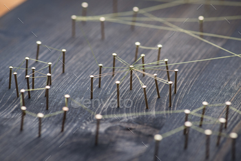 Photodune Web of wires, showing connections between groups and singles 18769996
