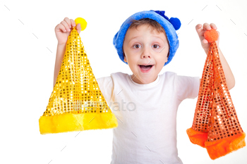 Photodune Happy little smiling boy with christmas hat. 18788076