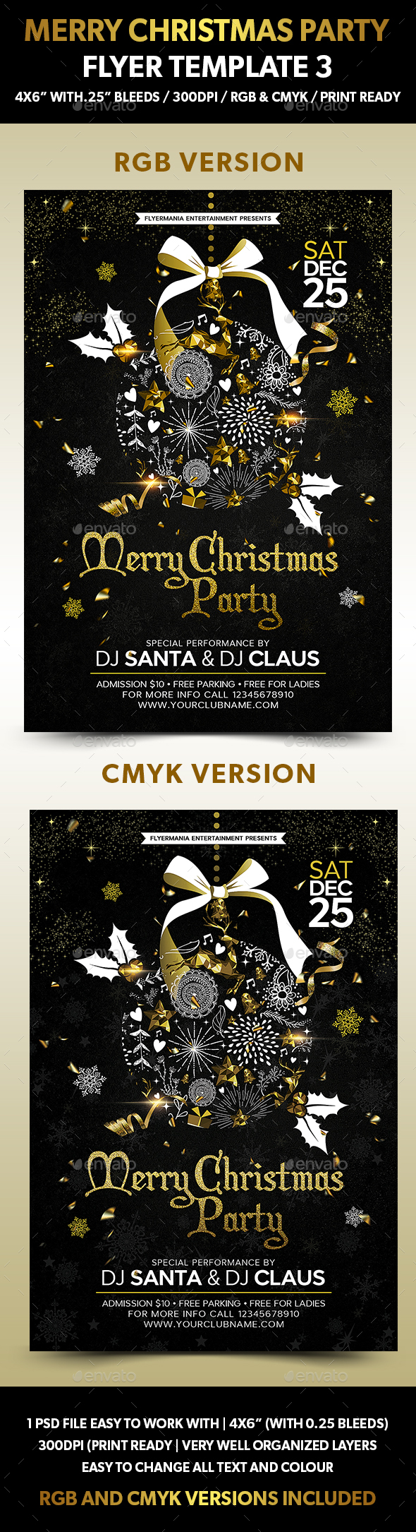 Merry Christmas Party Flyer Template 3