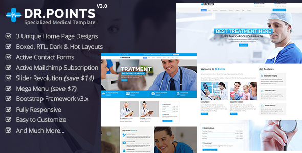 DrPonits - Health, Medical, Hospital & Dental HTML5 Template