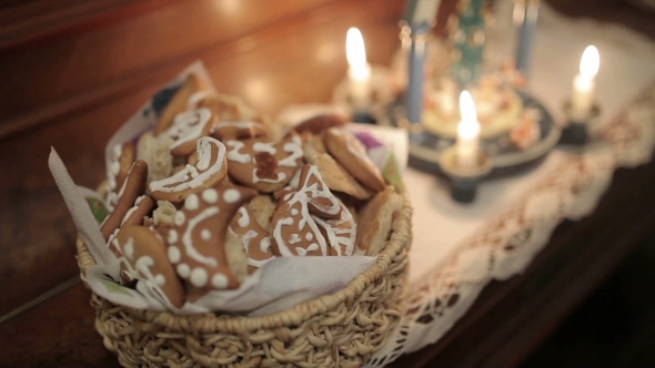 Sweet Cookies On The Christmas Dinner