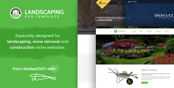 Landscaping - Landscape, Snow Removal & Construction PSD Template