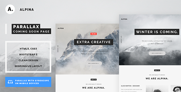 Alpina - 3D Parallax Coming Soon Template