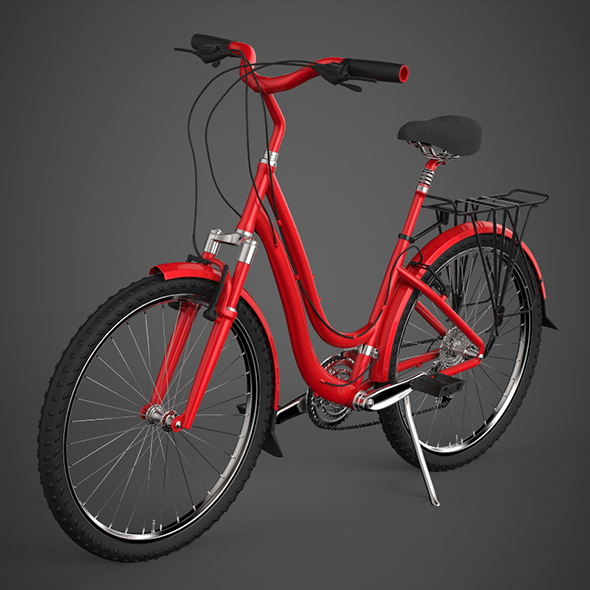 Realistic Red Bicycle - 3DOcean Item for Sale
