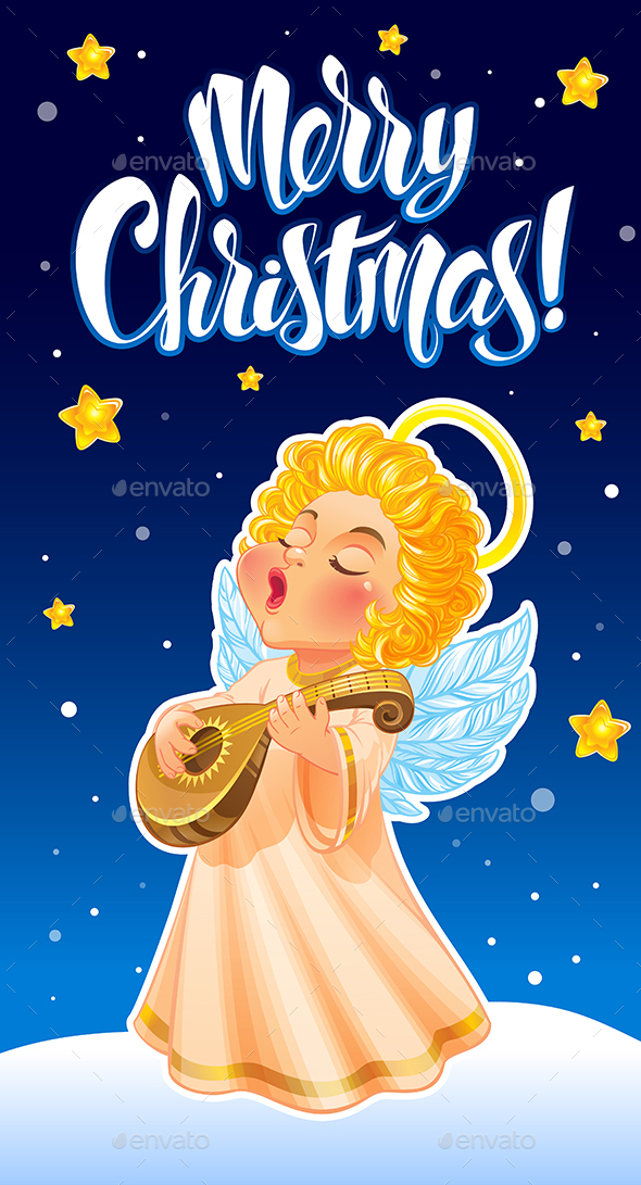 Christmas Greeting Card with Angel