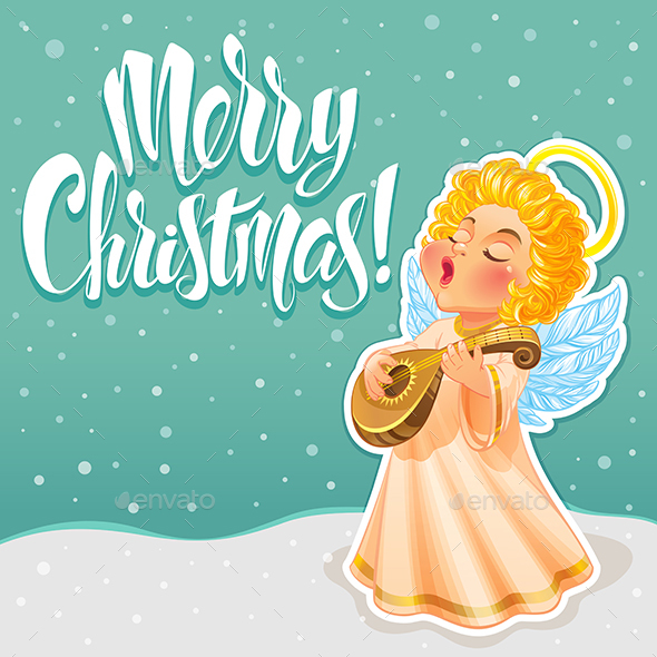 Christmas Greeting Card with Angel