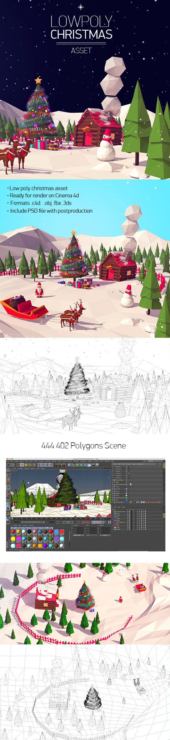 Low Poly Christmas Asset - 3DOcean Item for Sale