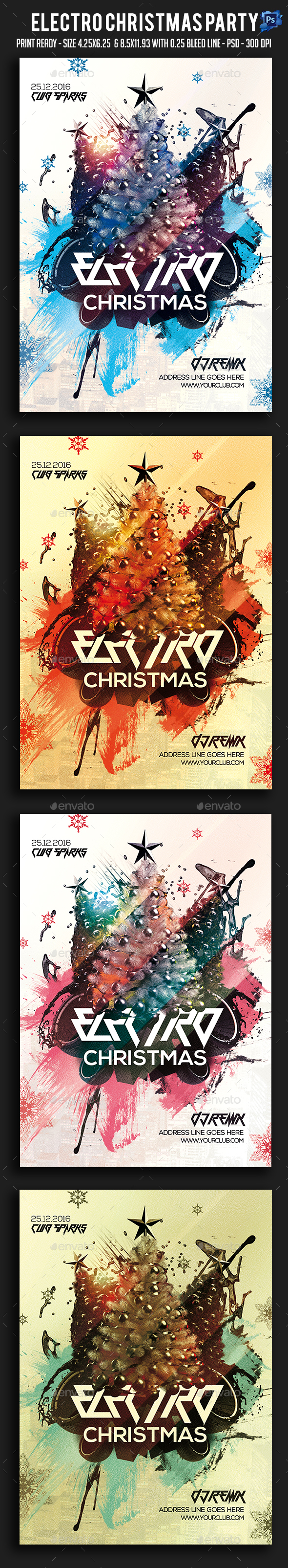 Electro Christmas Party Flyer