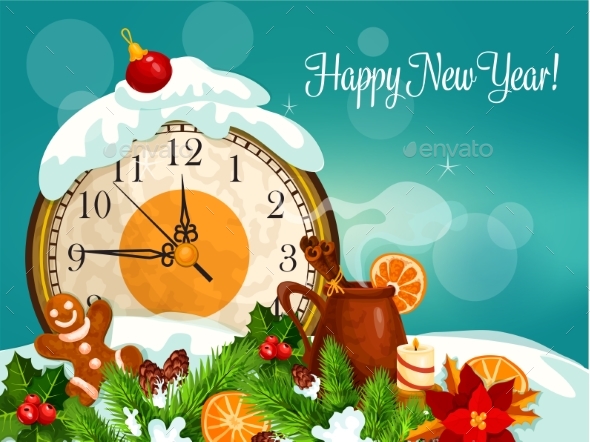 Happy New Year Vector Greeting Card