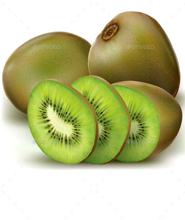 Kiwi Fruits and Sliced