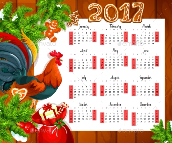 Christmas Calendar on Wooden Background