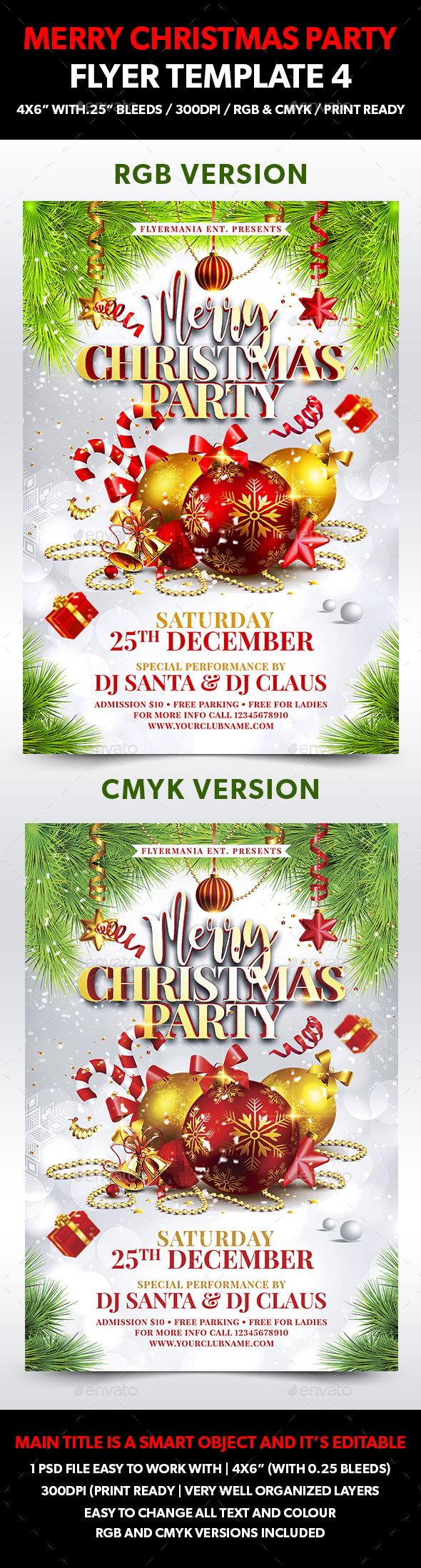 Merry Christmas Party Flyer Template 4