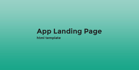 App - Landing Page HTML Template