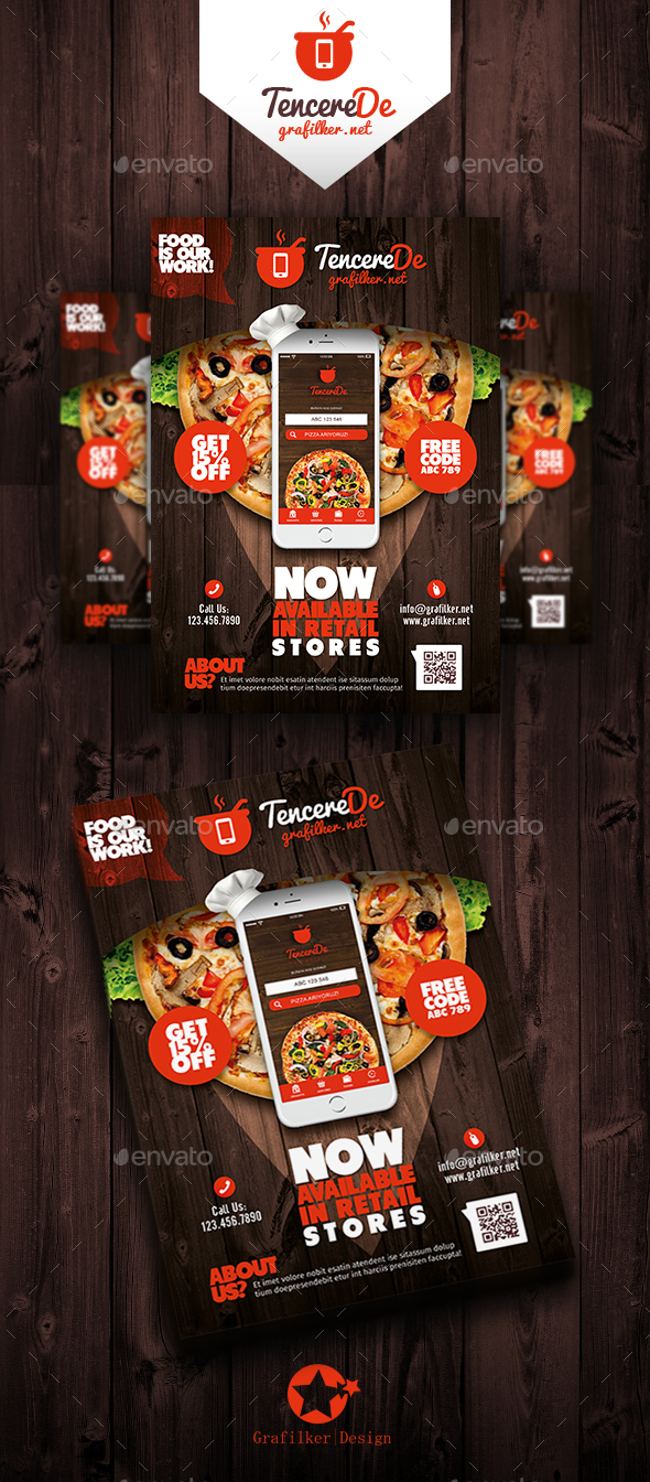 Restaurant Mobile App Flyer Templates