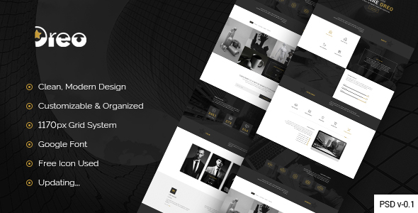 Oreo - Creative Landing Page PSD Template