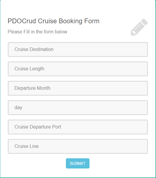 type drupal 7 table form Advanced PHP CRUD â€“ (Database application PDOCrud