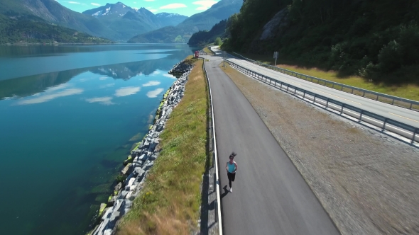 Videohive Woman Jogging Outdoors 19055194