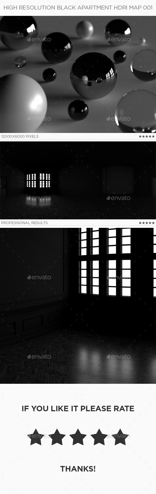 High Resolution Black Apartment HDRi Map 001 - 3DOcean Item for Sale