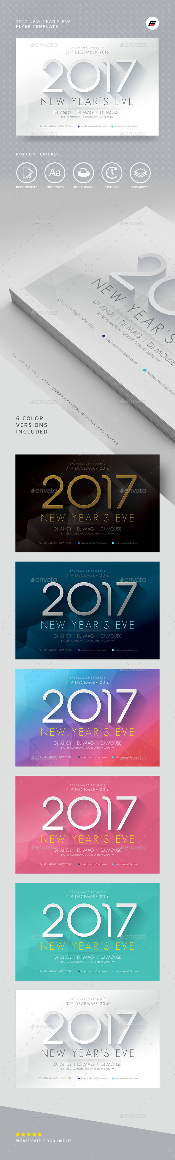 2017 New Years Flyer Template