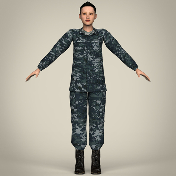 Woman Soldier C01 - 3DOcean Item for Sale