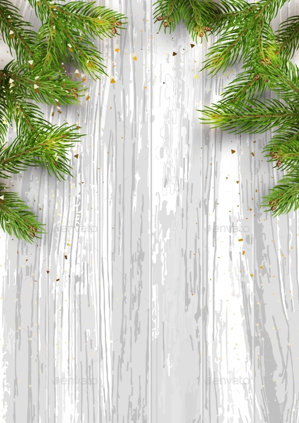 Christmas Card Background with Fir Tree