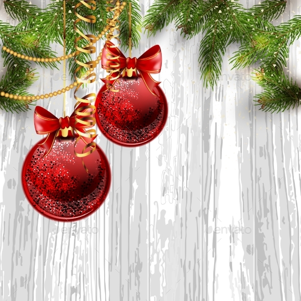 Christmas Card Background with Fir Tree