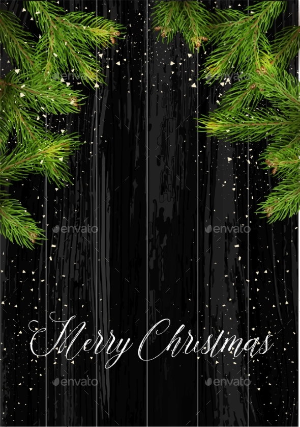 Christmas Card Background with Fir Tree