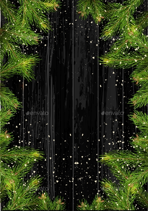 Christmas Card Background with Fir Tree