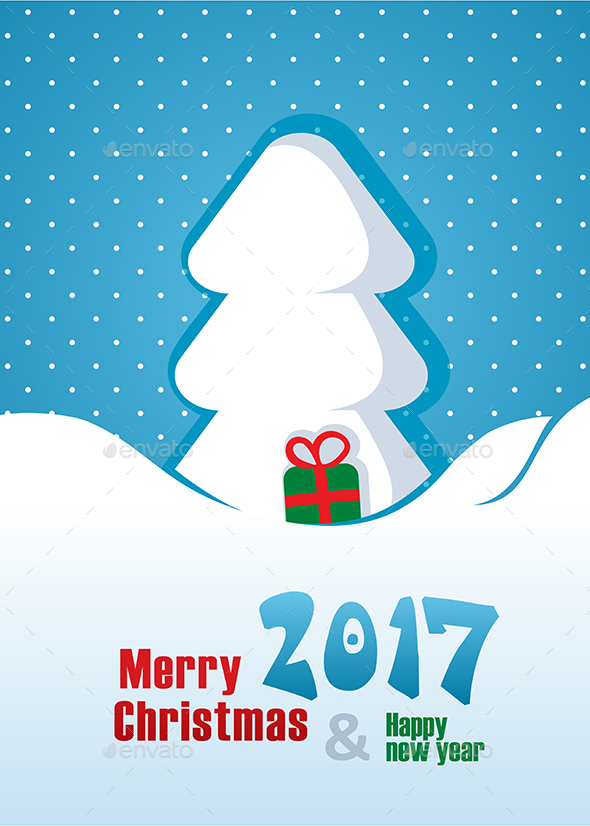 Merry Christmas Card. Happy New Year 2017