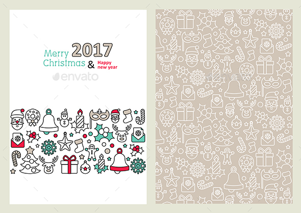 Merry Christmas Card. Happy New Year 2017