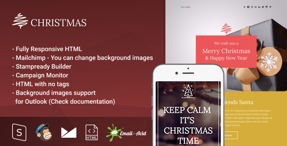 Christmas - Responsive Email with Mailchimp Editor & StampReady Builder