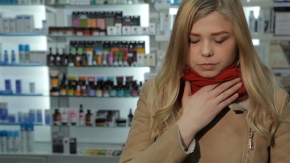 Videohive Woman Comes To Drugstore with Cold 19113226
