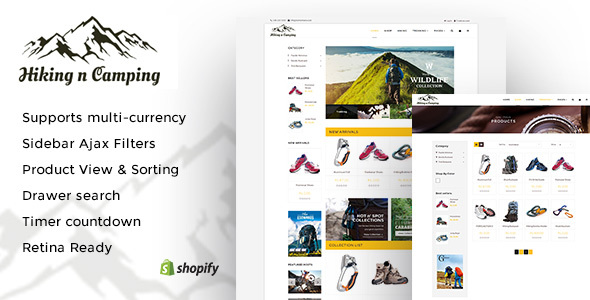 Hiking and Camping: An Outdoor Shopping Experience Shopify Theme