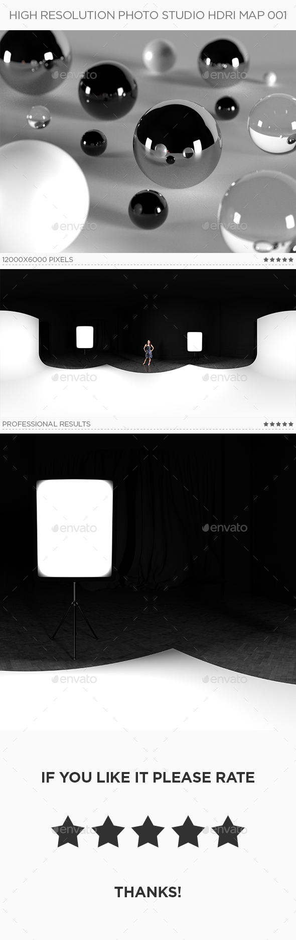 High Resolution Photo Studio HDRi Map 001 - 3DOcean Item for Sale