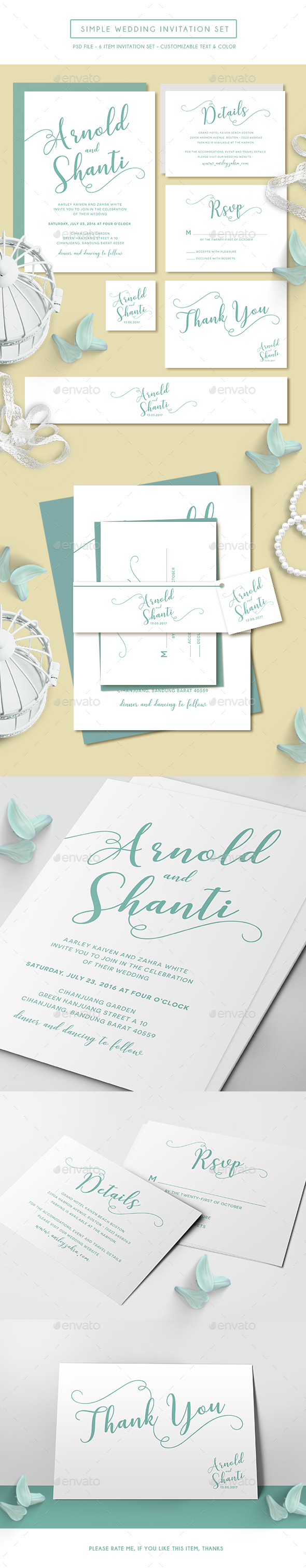 Simple Wedding Invitation Set