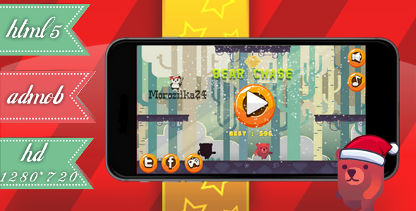 Bear Chase:Christmas - admob, html5.