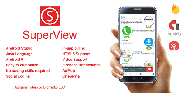 SuperView - WebView App for Android with Push Notification, AdMob, In-app Billing App - CodeCanyon Item for Sale