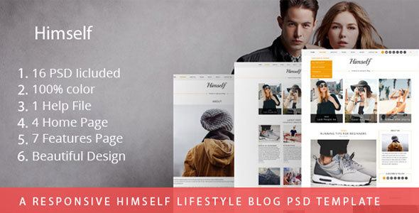 A Responsive Himself lifestyle Blog PSD Template