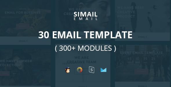 SIMAIL - 30 (300+ Modules) Email Template + Stampready Builder