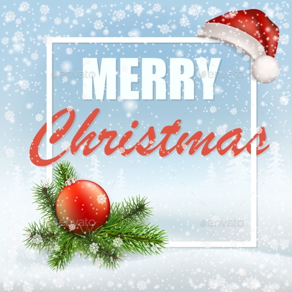 Christmas Greeting Card with Santa Cap