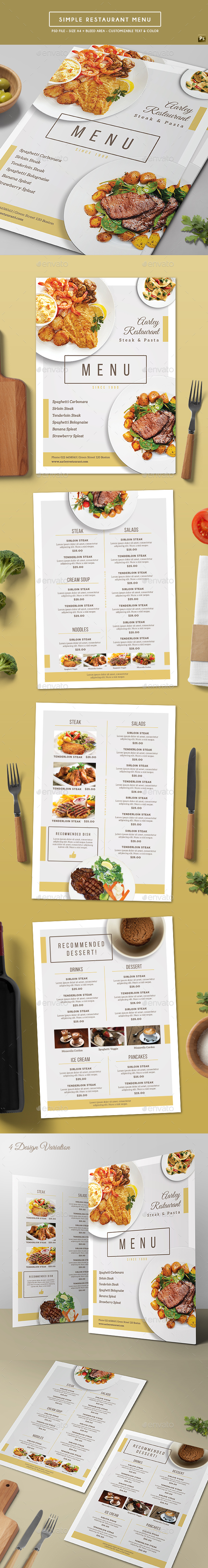 Simple Restaurant Menu