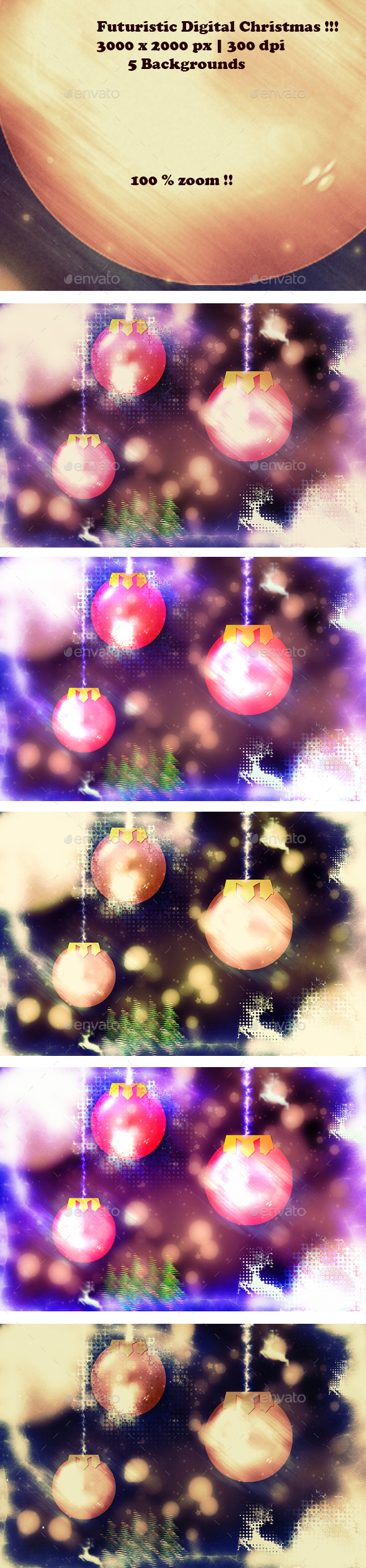 Futuristic Digital Christmas Backgrounds