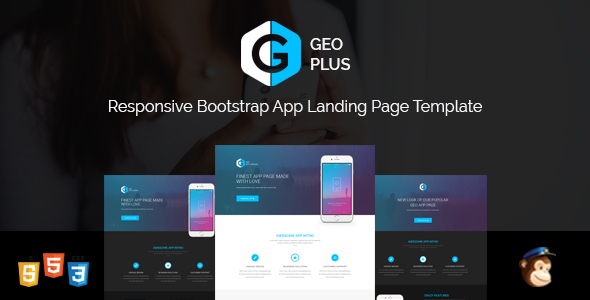 GEO PLUS - Responsive App Landing Page Template | Bootstrap 3 and HTML5 Landing Page