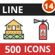 500 Vector Filled Line Icons Bundle (Vol-14)