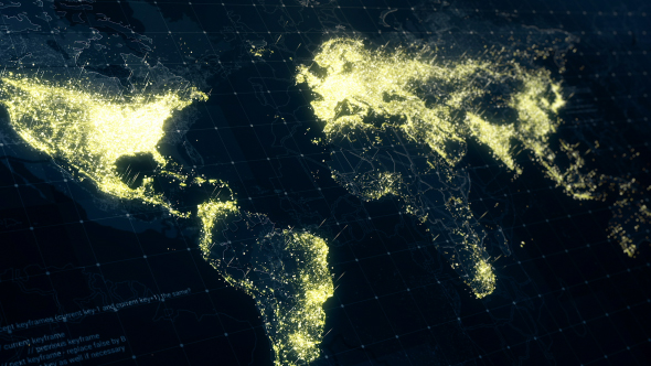 World Map at Night 4K by rodionova | VideoHive